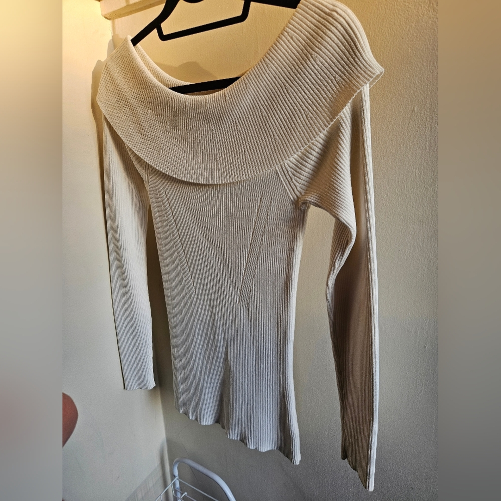 Michael Kors Cream Off-the-Shoulder Sweater